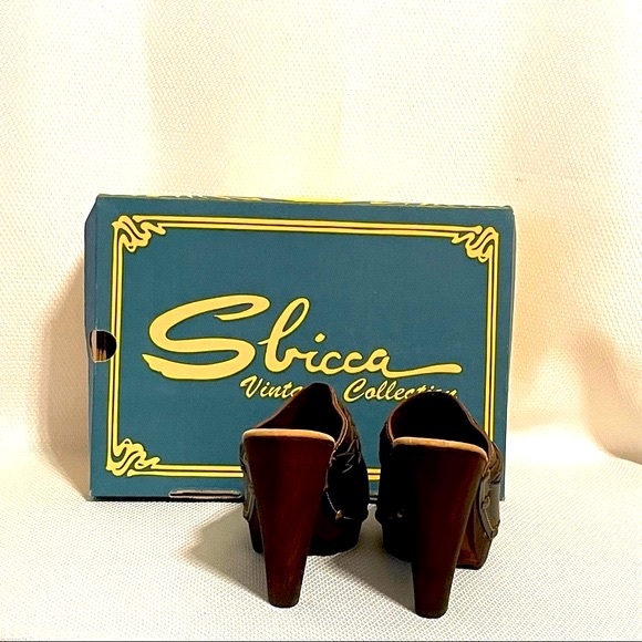 NIB Sbicca Vintage Collection 70’s Inspired Thalia Brown Leather Mules Size 9 - Picture 5 of 6